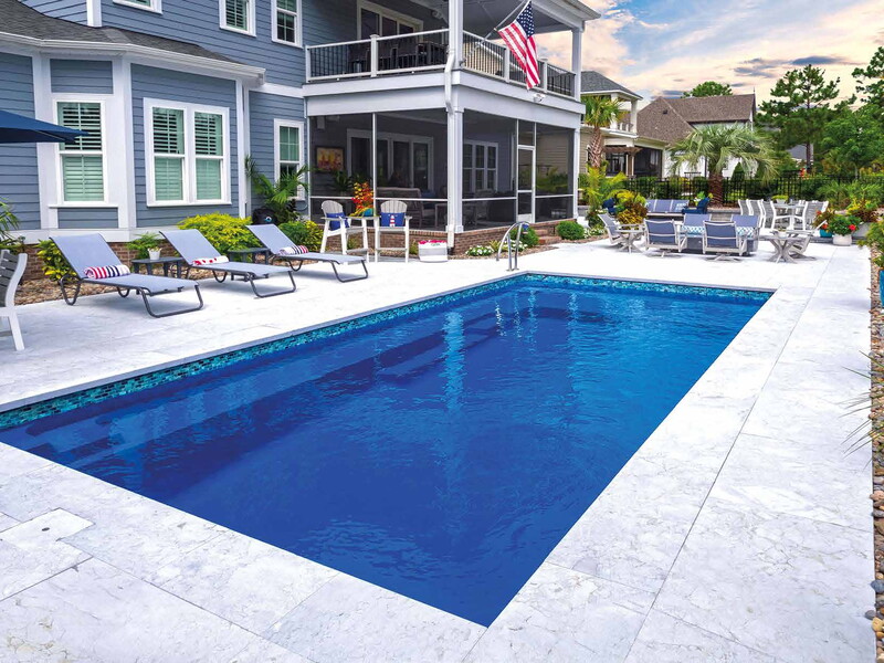 The Reflection™ with Splash Deck fiberglass pool
